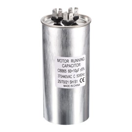 PATIKIL CBB65 Dual Run Start Capacitor, 60+10uF 370VAC 440VAC, Circular Run Capacitor, for Air Conditioner Cool Heat Pump Condenser Straight, AC Motor Fan Starting