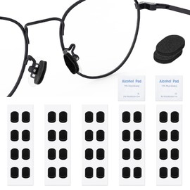 20 Pairs Soft Foam Nose Pads Cushion Self Adhesive Nose Pads Anti-Slip Nose Pieces Grips for Eyeglasses Sunglasses Reading Glasses, Comfortable Replacement Stick On Oval Black 1 MM Thin