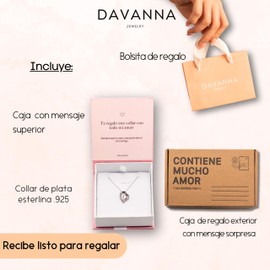Collar de Corazón para Mujer en Plata de Ley 925 – Regalo para Esposa, Novia, Mamá, Hija, Hermana, Amiga, Cumpleaños, San Valentín, Día de las Madres, Aniversario – Incluye Empaque – Recibe Listo para Regalar (Eternity)