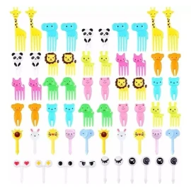 Molin 10 Mini Palillos Tenedores Animados De Animalitos Para Niños