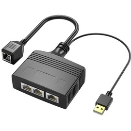 Ethernet Splitter 1 to 3 High Speed, RJ45 Network 1 to 3 Port Ethernet Adapter Splitter [3 Devices Simultaneous Networking],1000Mbps Extension Connector for Cat5/5e/6/7/8 Cable