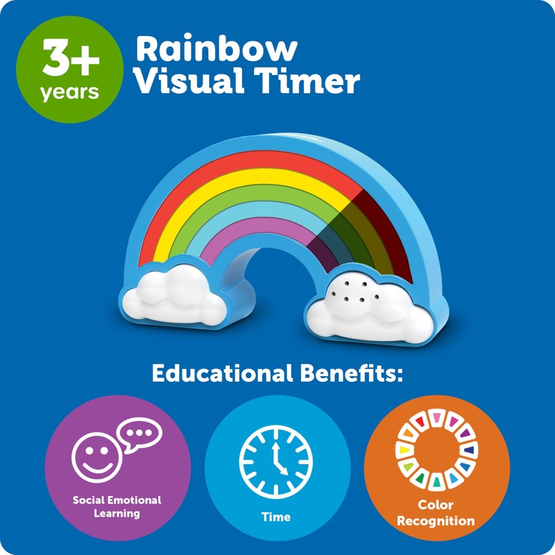 Learning Resources Timer Visivo Arcobaleno per Bambini, Dai 3 Anni,