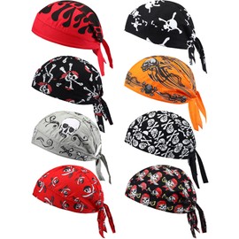 Foaincore Paquete de 8 Gorras de Calavera para Hombres Que absorben el Sudor, Forro de Casco de refrigeración para Ciclismo y Motocicleta