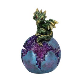 Nemesis Now Geode Guard Green Dragon Sphere Crystal Figurine,12.7cm