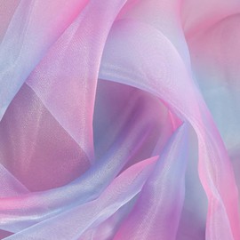 Viusneun Rainbow Tulle, 150 x 200 cm Colour Gradient Rainbow Tulle Skin-Friendly Organza Fabric for Wedding Table Runner Gift Ribbon Bow Sewing Crafts Fabric (Purple)