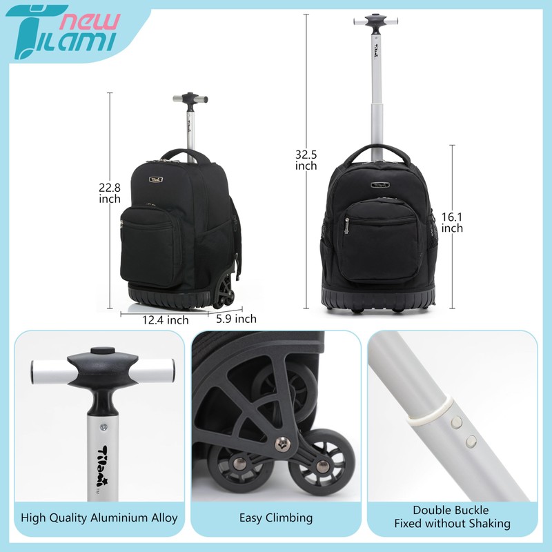 NEW TILAMI 16 Inches Rolling Backpack Boys&Girls Wheeled Backpack School