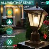Jalarox Solar Post Lamp Lights, Metal and Glass Built Dusk