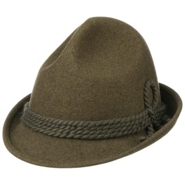 Loden Hut Manufaktur Dreispitz Made in Germany Traditional Hat Shooting Hat Wool Felt Hat (58 cm - Olive), olive