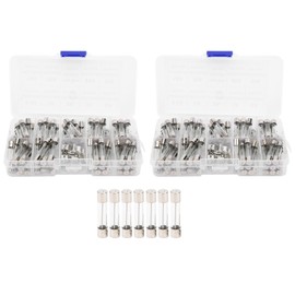 2Boxes Glass Tube Fuse Kit M6x30mm 0.5A‑30A Fast Acting Quick Blow Fuses W/ Storage Box