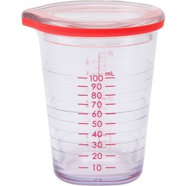 Marna Dressing Measuring Cup 100mL (Clear / Recipe) Scale Plastic Container (Washer with Lid) K678