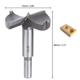 Flintronic Professional Forstner Drill, 53 mm Forstner Bit, Forstner Cutter with Round Shank, Forstner Drill for Wood, Accessories Drill for Woodworking (Diameter 53 mm, Length 80 mm)