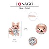 LONAGO Fox Earrings for Women 925 Sterling Silver Cute Fox