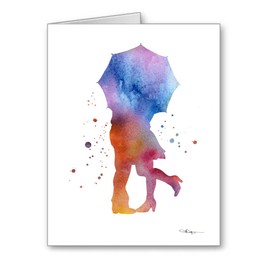 DJ Rogers Fine Art Umbrella Love - Set of 10 Note Cards With Envelopes