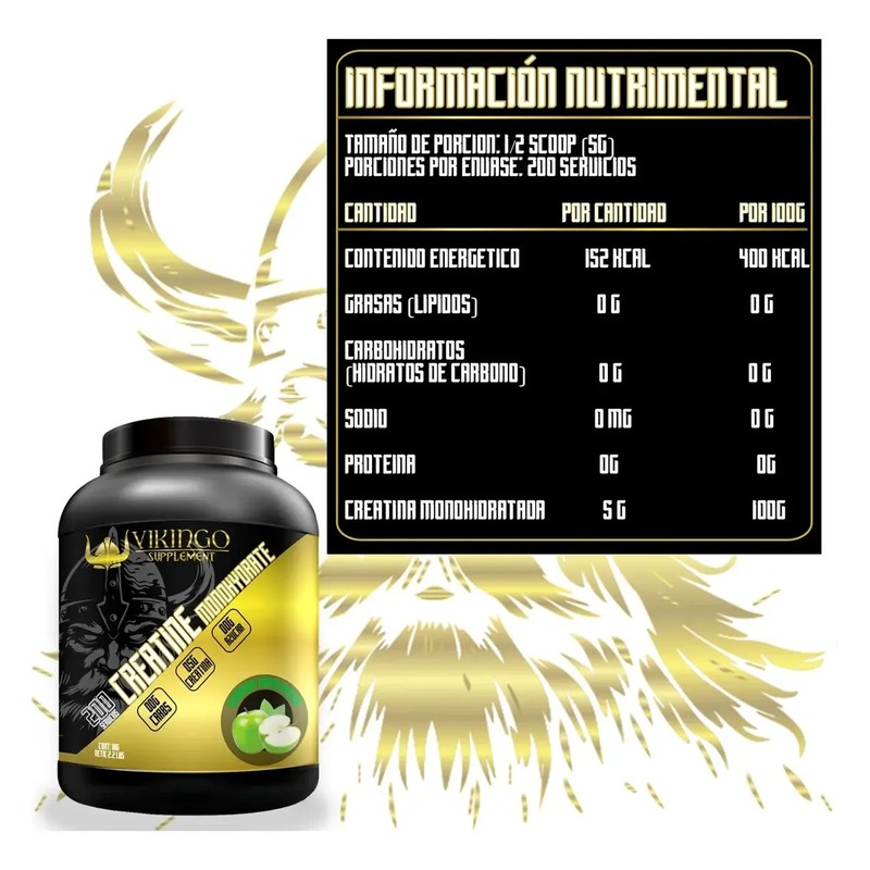 Bcaas Glutamina D-mon 1 Kg Creatina Vikingo 1kg Sabores