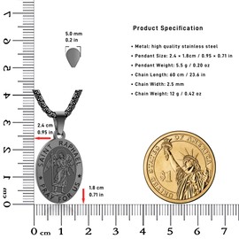 YAUMATEA Saint Medals Necklace, St. Michael/Virgin Mary/St. Raphael/St. Jude/St. Christopher/St. Benedict/St. Joseph/St. Patrick/St. Francis/St. Florian/St. Thomas/St. Anthony, Protection & Religious