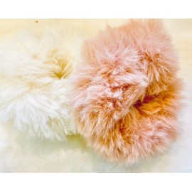 Mia Beauty Fluffy Scrunchie Ponytail Holder Hair Accessory Animal-friendly Hair Tie for Women, Teens, Girls - Light Pink