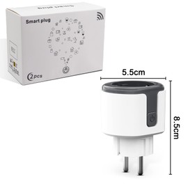Pack of 2 WLAN Smart Sockets, Smart Home WiFi Socket with Voice Control, Timer, Current Measurement, Switch, App Remote Control Smart Plug, Compatible Alexa, Google Assistant, 2.4 GHz