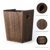 Wood Waste Basket Small Rectangular Trash Can with Handle Compact