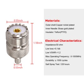 MOOKEERF 10 Pack SO239 Crimp Connectors SO-239 UHF Female Plug Crimp Coax Connector Adapter PL259 RF Connector for RG58/RG142/RG400/LMR195/KSR195/3D-FB Cable