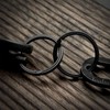 KCFEV Black Key Ring, 2 Pieces Titanium Side Pushing Key