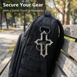 YAFIYGI Cross Carabiner Clip, Cute Y2K Accessories Keychain, Cool Cross Shaped Metal Carabiners, Silver Key Ring for Handbag Backpacks Luggage