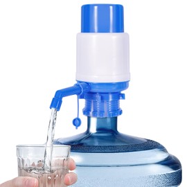 Buoluty 5 Gallon Water Pump, Manual Water Pump, for 5 Gallon Water Bottles, Made Plastic, Cleaning Brush Included(Blue)