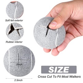 Precut Walker Tennis Balls Heavy Duty Tennis Balls for Walkers Pre Cut for Seniors Chairs for Furniture Legs and Floor Protection 4 Pcs