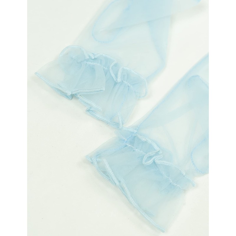 QRBTSCL - Guantes de malla de tul con volantes para