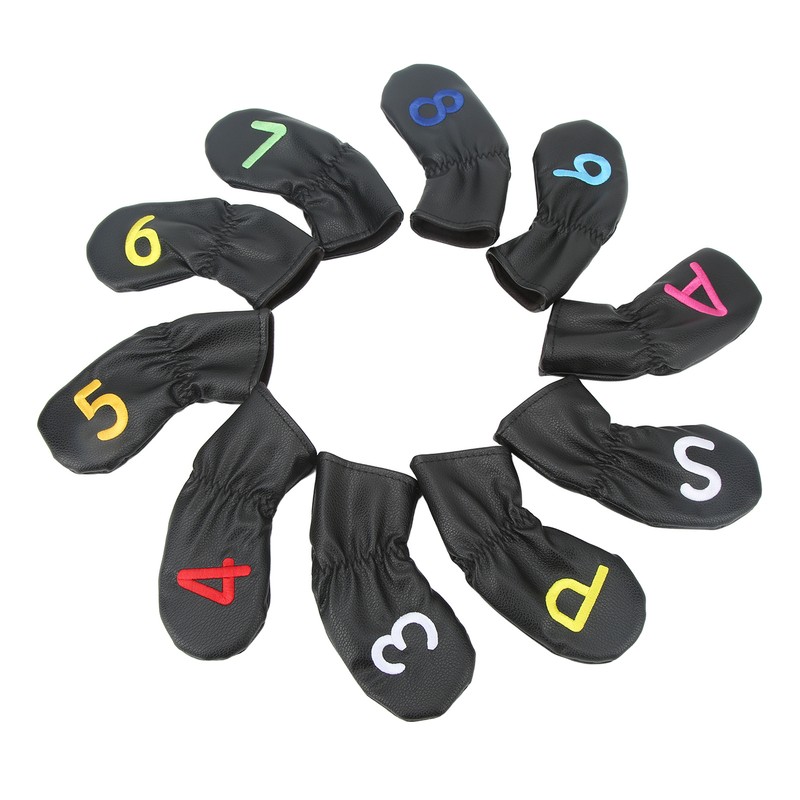 10Pcs Golf Head Cover Club Headcover Waterproof PU Elastic Closing