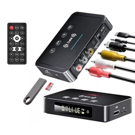 3 in 1 Bluetooth 5.0 NFC Transmitter Receiver FM Stereo Wireless Audio Adapter, 3.5mm AUX/RCA/Coaxial/Optical, for PC TV Tablet Speaker Home Stereo System