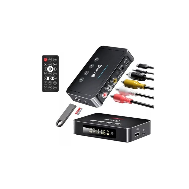 3 in 1 Bluetooth 5.0 NFC Transmitter Receiver FM Stereo