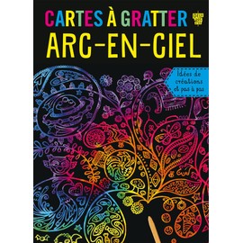 Cartes à gratter - arc-en-ciel: Avec un stylet en bois