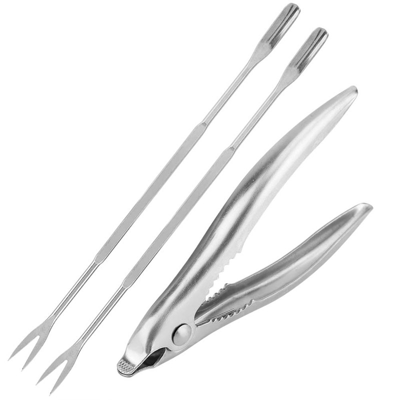 Wifehelper Stainless Steel Crab Tongs Set, 15 x 7.5 cm,