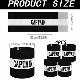 ENAESLOT 4 PCS Captains Armband，Adjustable Football Captain Armbands Multicolor Elastic，Sport Accessory for Football Rugby Basketball for Youth and Adults
