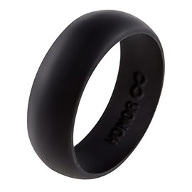 Honor Eternity Ring Men Silicone Ring Premium Grade Wedding-Bands for Active Men, Athletes, Comfortable Fit Jet Black (Jet Black, 7)