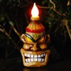 Tiki Head - Estatua de luz solar para exteriores, luces