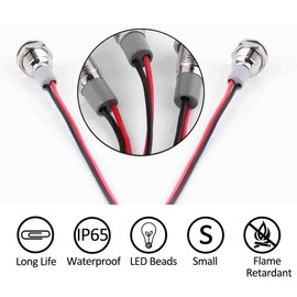 FICBOX 10pcs Led Indicator Light 12V 6mm 1/4" Waterproof Signal Lamp Power Work Light for Pilot Dash Car Truck Boat (6MM, 7- Mixed color)