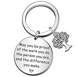 QMVMV Leaving Gifts for Colleagues Thank You Colleague Keyring for Women Party Birthday Wedding Christmas Gifts-May You Be Proud of The Work You Do