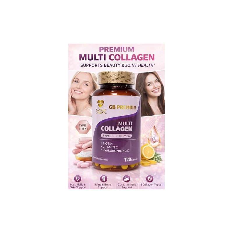 Multi Collagen Capsules, Type I, II, III, V & X,