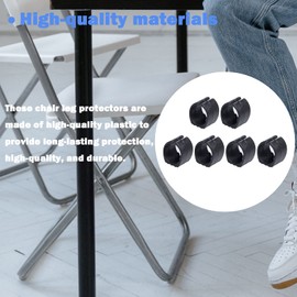 Basetousual Pack of 50 Clamping Shell Gliders, Plastic Gliders Chair Gliders for Round Pipes, Clamp Shell Gliders 25 mm, Foot Opening Cushion Floor Coverings Prevent Scratches and Noise, Black