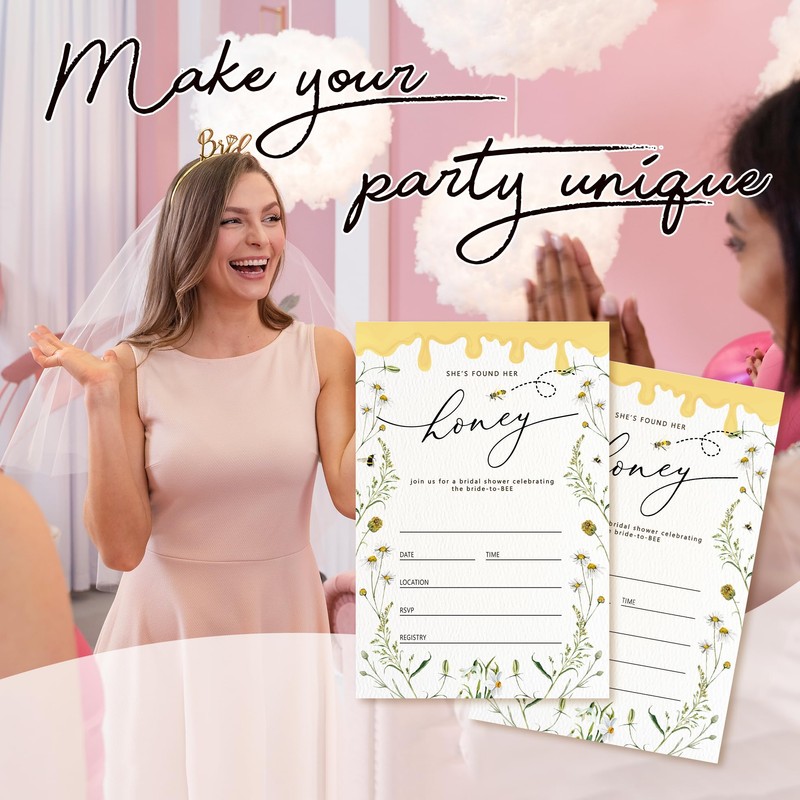 ZYQFN 20 She's Found Her Honey Bridal Shower Invitations (066)