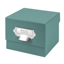 Rössler Papier 1325452380 S.O.H.O. Photo Box Storage Box, Opal, 167 x 125 x 152 mm, with Inscribable Insert, Pack of 1, Index Box DIN A6