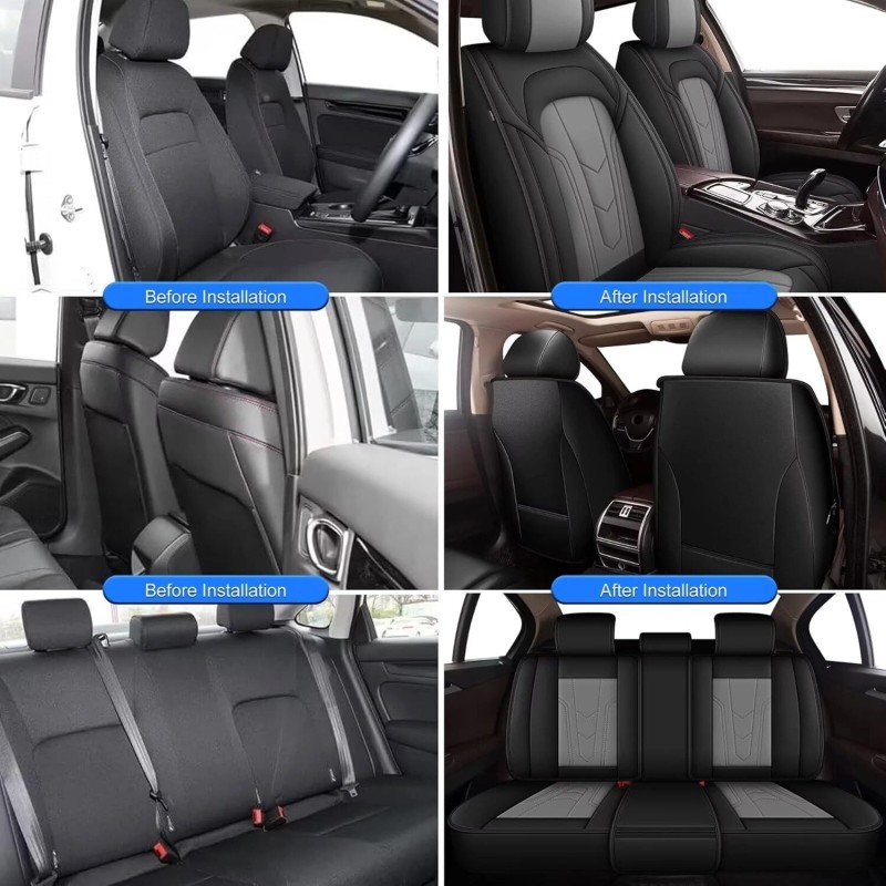 Unbranded PU leather Protector Front Rear Car 5 Seat Covers