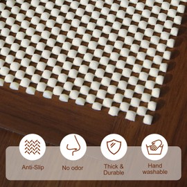 ROCYJULIN 2x6 Rug Pad for Area Rugs, Non Slip Rug Gripper for Hardwood Floors, Cuttable Anti Skid Mat & Cushion, Thick Rug Pad Gripper Under Carpet, Strong Grips Keep Runner Rug Safe and in Place