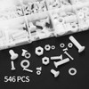 M2.5 M3 M4 M5 M6 Screws Set, 546 Pieces White