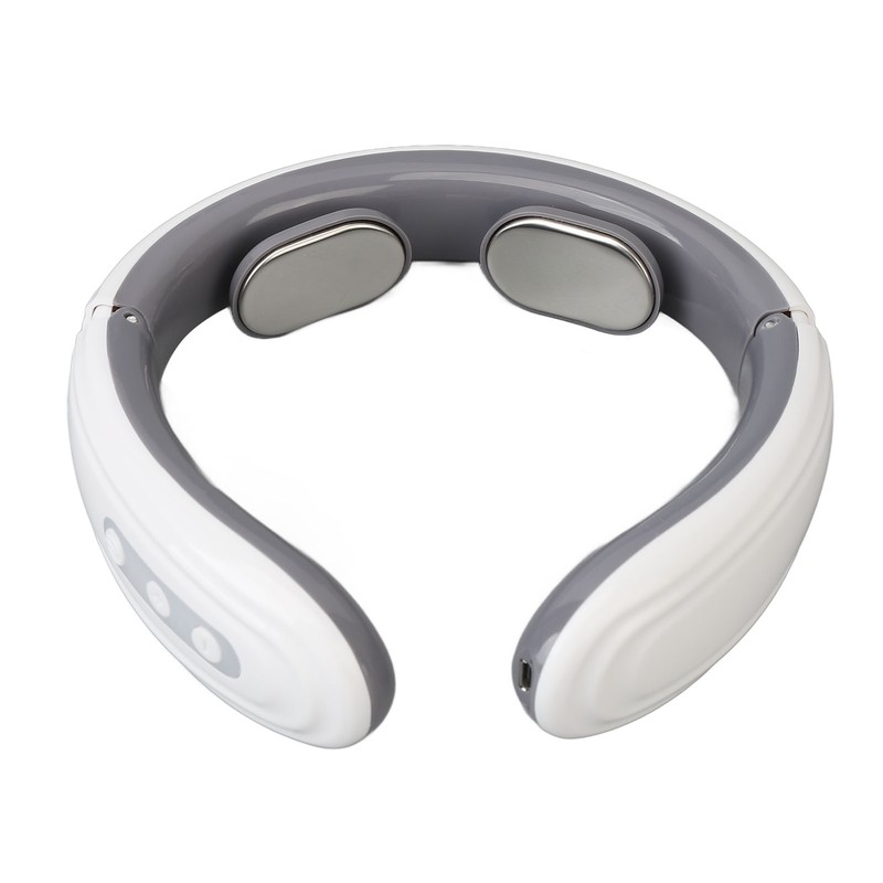 Heated TENS Neck Massager 9 Gears Vibration Rechargeable Electromagnetic Pulse