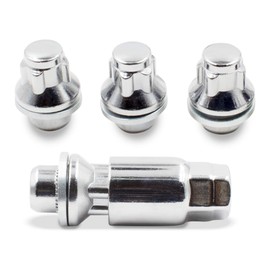 Wheel Accessories Parts 4 PC 12x1.5 Wheel Locking Lug Nuts with Washer OEM Style Shank Length.0.58" Chrome Wheel Locks w/Dual Hex Key -Fits Toyota Yaris, Tacoma, RAV4, Prius, Corolla, Camry, Lexus