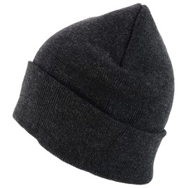 Trendy Apparel Shop XXL Oversized Solid Cuff Long Stretchy Winter Beanie Hat - Charcoal - 2XL