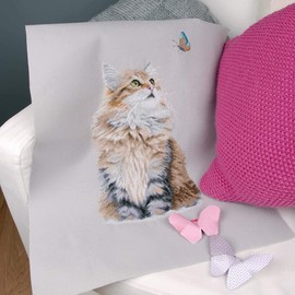 Lanarte Counted Cross Stitch Kit: Forest Cat, 25 x 42cm, N