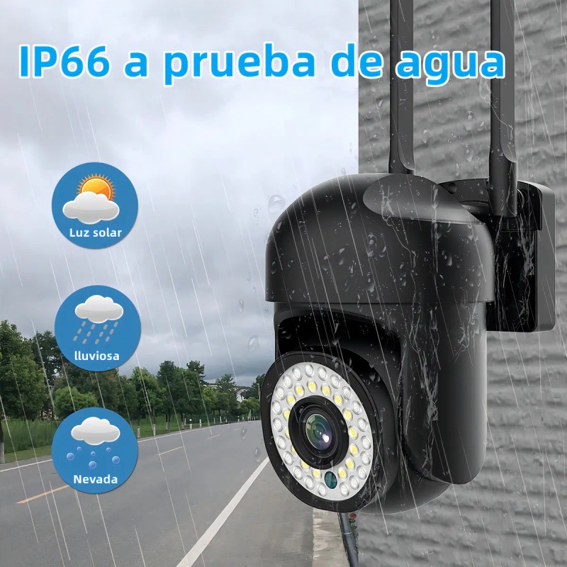2pcs Cámara De Seguridad Exterior Wifi Foco Hd Visión Alarma